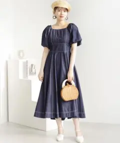 ウィルセレクション　デニムワンピ　パフスリーブ