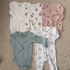 ZARA HOME 58 H&M 62 オーガニックコットン長袖動物ロンパース