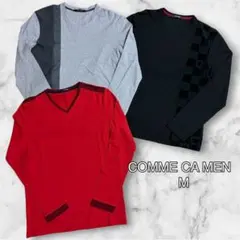 コムサメン Vネック長袖Tシャツ 3枚セットまとめ売り 着回し　メンズ　Mのサムネイル
