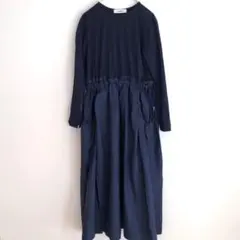 ✨日本製✨ シーレット 2 ロングワンピース ドッキング 綿100％ 高級 紺