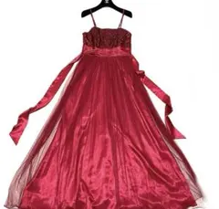 【美品】カラードレス パーティードレス 演奏会 ドレス ロングドレス レッド