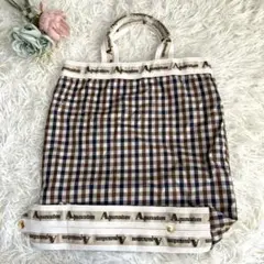 Aquascutum チェック柄エコバッグ