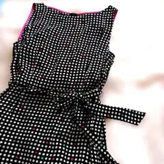 シェリーラファム☆フランシュリッペ 麻混 ビーズ 刺繍 リボン ドット