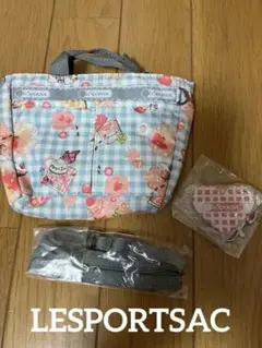 未使用　レスポートサック　ミニショルダー　バッグ　水色　チャーム　2way