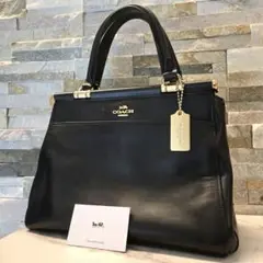美品　COACH コーチ　ハンドバッグ　2way　レザー　黒　ゴールド　希少