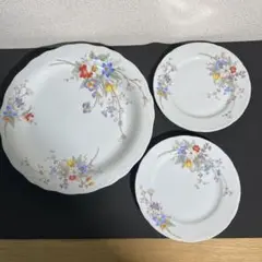ナルミチャイナ　NARUMI 花柄レトロ皿 3枚セット　昭和