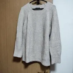 アーバンリサーチ　メンズ　ベージュ クルーネック ニット　サイズ40