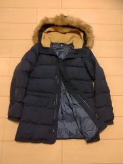☆値下げ☆ユニクロ キッズ 160cm ウォームパデッドロングコート ネイビー