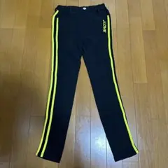 J.LOVE 黒/黄 サイドストライプ ロングパンツ