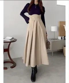 シャツカラーコルセットタックワンピース