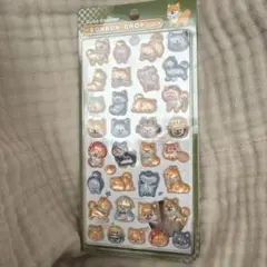 和柄柴犬ボンボンドロップシール