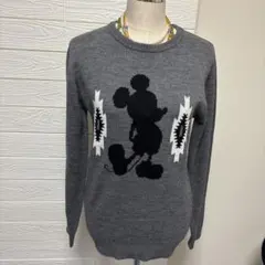 美品　ディズニー　Disney ミッキーマウス セーター　メンズ　オルテガ柄　L