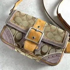 入手困難 コーチ ソーホー シグネチャー ショルダーバッグ スエード y2k