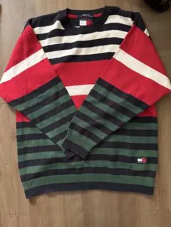 TOMMY HILFIGER ボーダー柄 クルーネック ニット