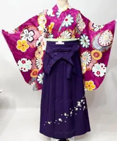 着物袴フルセット ジュニア用へ直し 135～150cm ワインレッド 袴変更可能のサムネイル