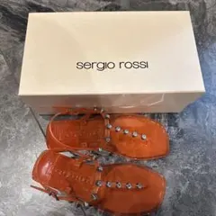 箱付き新品未使用　Sergio Rossi サンダル オレンジ ビジュー ラバーのサムネイル