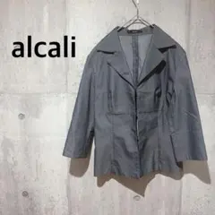612✳︎alcali✳︎ アルカリ　テーラードジャケット　フック付き　襟　グレーのサムネイル