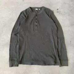00s OLD NAVY ヘンリーネック ワッフル ロンT 黒 M サーマル - メルカリ