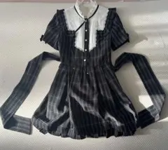 Secret Honey ヨークデザインスタンドカラーワンピース （クロ）　半袖