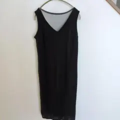 rienda バッグシースルーデザイン タイトワンピース ノースリーブ 黒