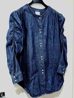 CIAO PANICデニム7分袖シャツ スナップボタン