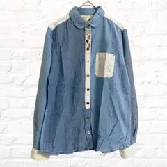 ザ ユーティリティーカンパニー 長袖シャツ デニム ドット柄 綿100% お洒落