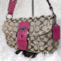 美品 COACH コーチ ショルダーバッグ ハンドバッグ シグネチャー