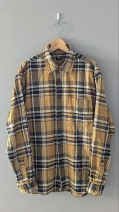 UNIQLO ユニクロ 451296 フランネルチェックシャツ イエロー M