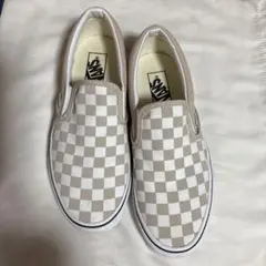 VANS チェック柄 スリッポン ベージュ