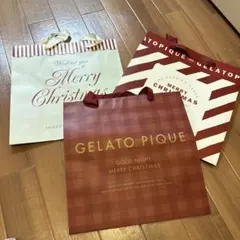 GELATO PIQUE クリスマスショッピングバッグ Mサイズ　3枚セット