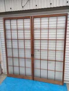 昭和レトロ ガラス入り建具（引き戸）ガラス戸 - メルカリ