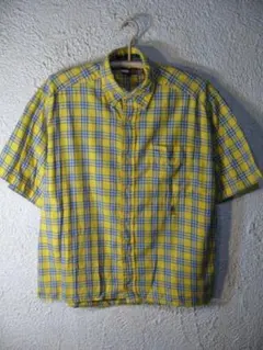 725　トミーヒルフィガー　モーリシャス製　90ｓ　半袖　チェック　BDシャツ