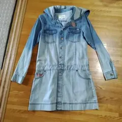 BILLABONG デニムワンピース フード付き グラデーション