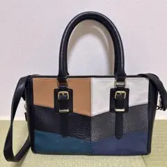 【美品】マルチカラーハンドバッグ