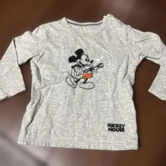 ミッキーマウス 長袖カットソー グレー 90-130cm