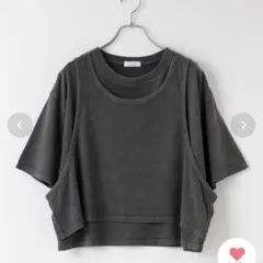 新品タグ付き　LOWRYS FARM レイヤードBIGTEE チャコールグレーのサムネイル