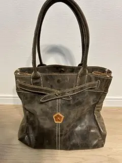アインソフ　 ダークブラウン レザー トートバッグ