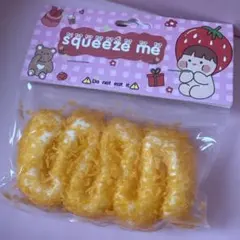 海外 スクイーズ 捏捏 タバスクイーズ キティ サクサク 揚げ物 クリーム