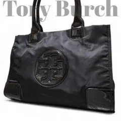 美品 Tory Burch トリーバーチ ハンドバック エラ エナメル デカロゴ