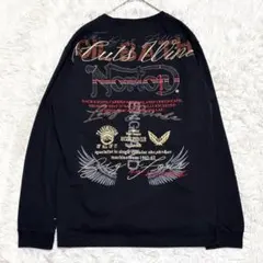 Y2K Norton 刺繍 長袖カットソー ブラック 黒 英字 XL 大きめ