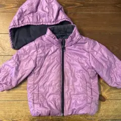 UNIQLO パープル 中綿ジャケット フード取り外し可能　80cm