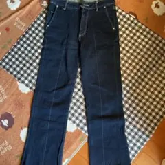 美品　濃紺 ストレートレッグ デニムパンツ