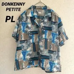 DONKENNY PETITE 半袖シャツ 小柄 PL ブルー レース柄 総柄