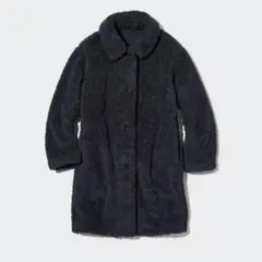 UNIQLO 防風アウターフリースステンカラーコート S ダークグレー
