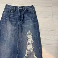 あ*お様 GYDA ダメージ加工 スリットロングスカート