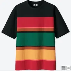 ユニクロ　U　マルチボーダーTシャツ　Lのサムネイル