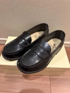 黒いレザー ローファー　HARUTA ハルタ　20cm