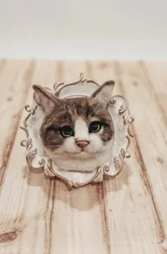 羊毛フェルト ハンドメイド キジ白猫 額入り リアルねこ - メルカリ