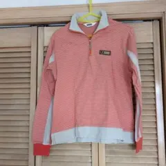 Kolwin オレンジストライプ ハーフジップシャツ