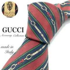 【美品】GUCCI ネクタイ 高級品 希少 ストライプ ビンテージ ハイブランド